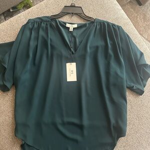 NWTs H by Halston Women's Delta Green Street Blouse